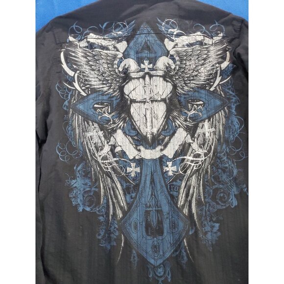 Helix Black Long Sleeve Button Up Embroider Shirt Men's Size XXL - Picture 13 of 14